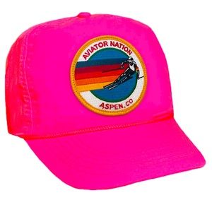 1 LEFT. AVIATOR NATION hot pink signature vintage VENICE CA nylon hat.NEVER WORN